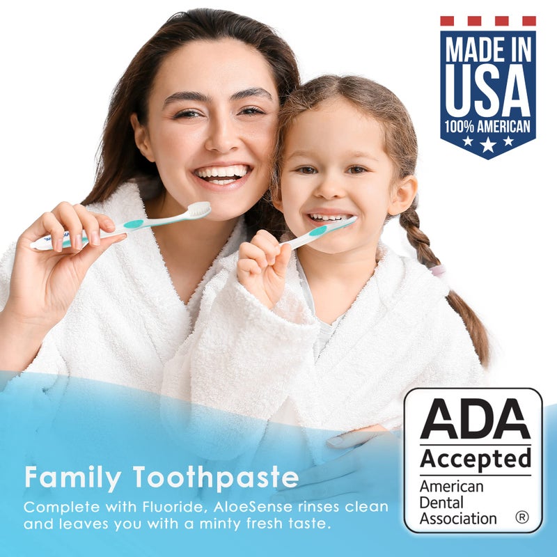 AloeSense Naturally Soothing Toothpaste for Sensitive Teeth and Gum Care with Aloe Vera, Allantoin & Fresh Mint Flavor, Gentle & Natural, ADA Approved (5-oz, 1 Count) - Image 3